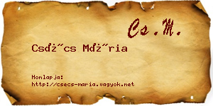 Csécs Mária névjegykártya